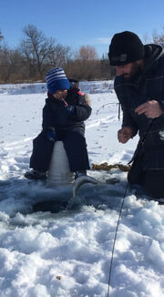 Blair and Jax Enjoy Ice-Fishing